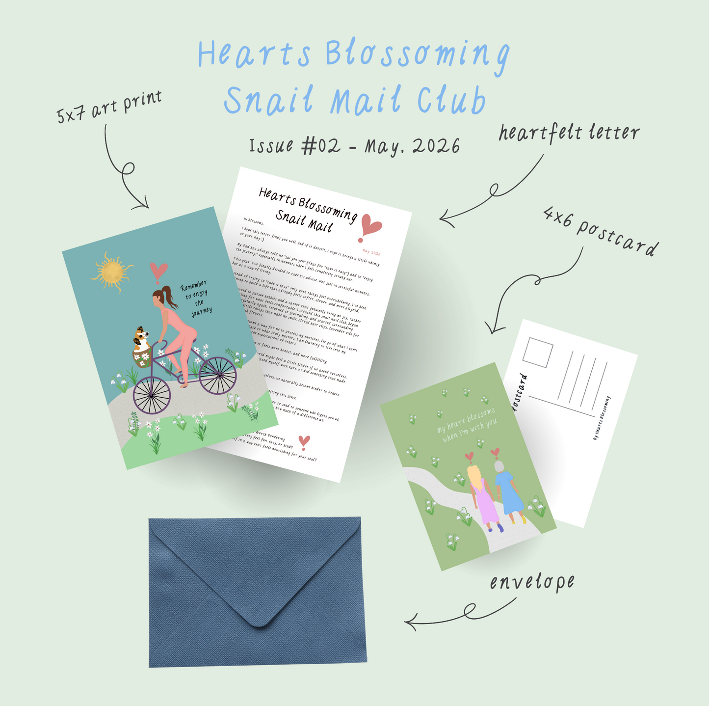 Hearts Blossoming Monthly Snail Mail Club